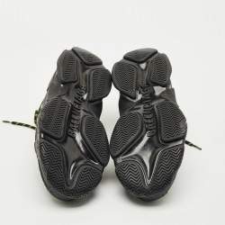 Pre Owned Balenciaga Black Faux Leather Allover Logo Triple S Sneakers Size 43