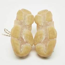 Pre Owned Balenciaga Cream Leather and Mesh Triple S Low Top Sneakers Size 43