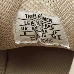 Pre Owned Balenciaga Cream Leather and Mesh Triple S Low Top Sneakers Size 43