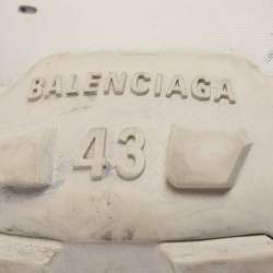 Pre Owned Balenciaga Beige Faux Leather and Mesh Defender Sneakers Size 43