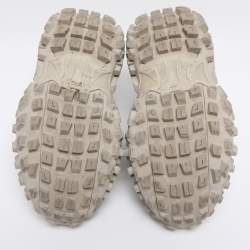 Pre Owned Balenciaga Beige Faux Leather and Mesh Defender Sneakers Size 43