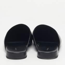 Pre Owned Balenciaga Black Leather Cosy BB Flat Mules Size 42