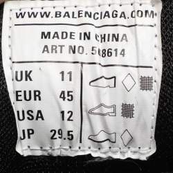 Pre Owned Balenciaga Green/Black Faux Leather and Mesh Track 2 Sneakers Size 44