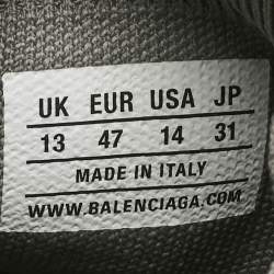 Pre Owned Balenciaga Grey Knit Fabric Speed Trainer High Slip On Sneakers Size 47