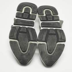 Pre Owned Balenciaga Grey Knit Fabric Speed Trainer High Slip On Sneakers Size 47