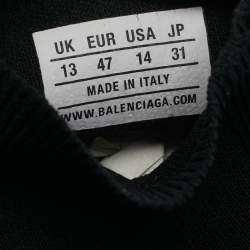 Pre Owned Balenciaga Black Knit Fabric Speed 2.0 Trainer High Lace Up Sneakers Size 47