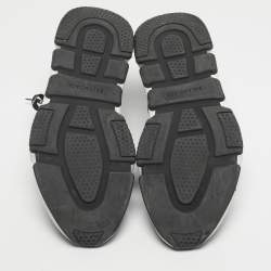 Pre Owned Balenciaga Black Knit Fabric Speed 2.0 Trainer High Lace Up Sneakers Size 47