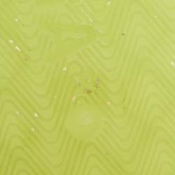 Pre Owned Balenciaga Green Rubber Mallorca Flat Slides Size 42