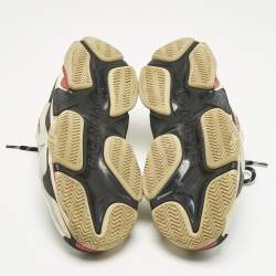 Pre Owned Balenciaga Silver/Grey Leather and Mesh Triple S Sneakers Size 42