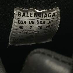 Pre Owned Balenciaga Navy Blue Faux Leather Triple S Clear Sole Sneakers Size 40