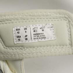 Pre Owned Balenciaga White Faux Leather and Rubber Track Flat Sandals Size 42