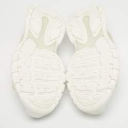 Pre Owned Balenciaga White Faux Leather and Rubber Track Flat Sandals Size 42