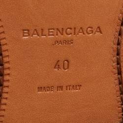 Pre Owned Balenciaga Brown Leather Lace Up Derby Size 40