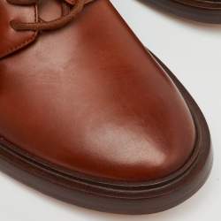 Pre Owned Balenciaga Brown Leather Lace Up Derby Size 40