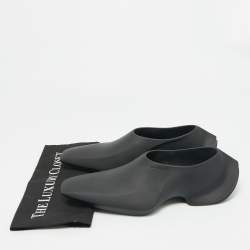 Pre Owned Balenciaga Black Rubber Space Slip On Sneakers Size 41