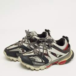 Pre Owned Balenciaga Multicolor Faux Leather and Mesh Track Low Top Sneakers Size 44