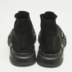 Pre Owned Balenciaga Black Knit Fabric Speed Trainer Sneakers Size 43