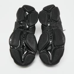 Pre Owned Balenciaga Black Faux Leather Allover Logo Triple S Sneakers Size 40