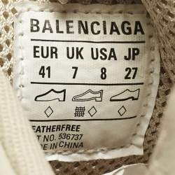 Pre Owned Balenciaga Beige Faux Leather Triple S Sneakers Size 41