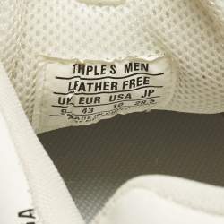 Pre Owned Balenciaga Triple S Size 43 White Allover Logo Faux Leather Low Top Sneakers