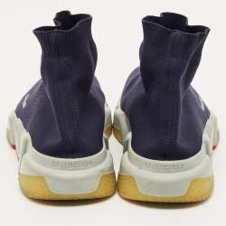 مملوكة مسبقًا حذاء رياضي بالنسياغا سبيد ترينر قماش تريكو أسود بعنق مرتفع مقاس 45