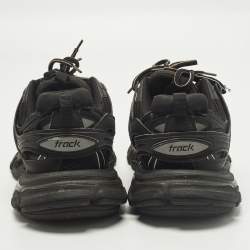 مملوكة مسبقًا Balenciaga Track 2 Size 41 Black Faux Leather and Mesh Lace Up Sneakers