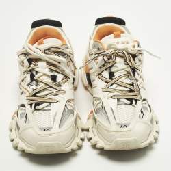 مملوكة مسبقًا Balenciaga Track Size 40 White Mesh and Faux Leather Lace Up Sneakers