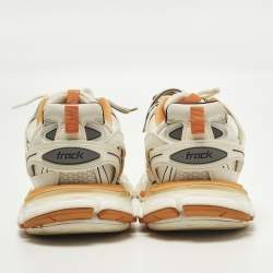 مملوكة مسبقًا Balenciaga Track Size 40 White Mesh and Faux Leather Lace Up Sneakers