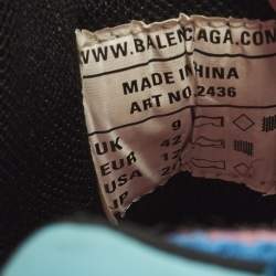 Pre Owned حذاء رياضي بالنسياغا تراك جلد صناعي وشبك أزرق مقاس 38