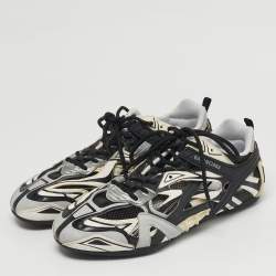 Pre Owned حذاء رياضي بالنسياغا درايف جلد صناعي وشبكة متعدد الألوان منخفض من أعلى مقاس 41