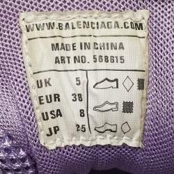 Pre Owned Balenciaga Track 2 Size 38 Purple Leather and Rubber Lace Up Sneakers