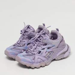Pre Owned Balenciaga Track 2 Size 38 Purple Leather and Rubber Lace Up Sneakers