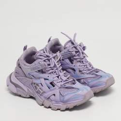 Pre Owned Balenciaga Track 2 Size 38 Purple Leather and Rubber Lace Up Sneakers