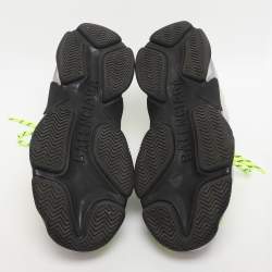 مملوكة مسبقًا حذاء رياضي بالنسياجا x أديداس تريبل إس جلد وشبكة رمادي / أخضر نيون بعنق منخفض مقاس 44