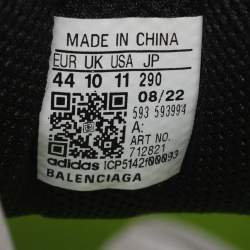 مملوكة مسبقًا حذاء رياضي بالنسياجا x أديداس تريبل إس جلد وشبكة رمادي / أخضر نيون بعنق منخفض مقاس 44