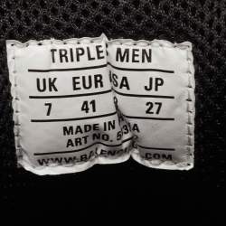 مملوكة مسبقًا Balenciaga Triple S Size 41 Black Faux Leather and Mesh Lace Up Sneakers