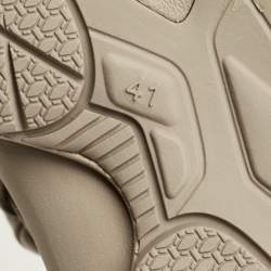 Pre Owned Balenciaga Tourist Size 41 Cream Faux Leather and Rubber Flat Sandals