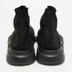 Pre Owned حذاء رياضي بالنسياجا سبيد 2.0 قماش تريكو أسود بعنق مرتفع مقاس 43