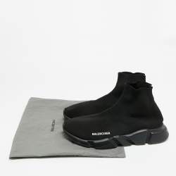 Pre Owned حذاء رياضي بالنسياجا سبيد 2.0 قماش تريكو أسود بعنق مرتفع مقاس 43