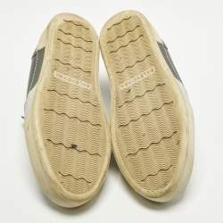 مملوكة مسبقًا Balenciaga Size 43 Grey Knit Fabric and Leather Slip On Sneakers