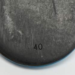 Pre Owned صندل سلايد بالنسياجا فلات قماش بشعار أزرق فندقي مقاس 40