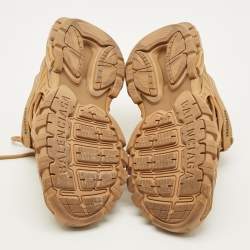 Pre Owned Balenciaga Track 2 Size 40 Brown Faux Leather and Mesh Low Top Sneakers