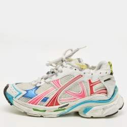 مملوكة مسبقًا Balenciaga Runner Size 41 Multicolor Faux Leather and Mesh Lace Up Sneakers