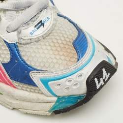 Pre Owned Balenciaga Runner Size 41 Multicolor Faux Leather and Mesh Lace Up Sneakers