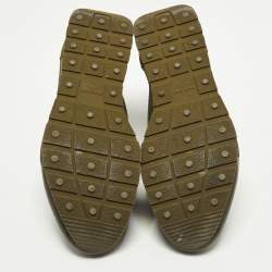 Pre Owned Balenciaga Race Runner Size 43 Green/Black Leather and Suede Lace Up Sneakers