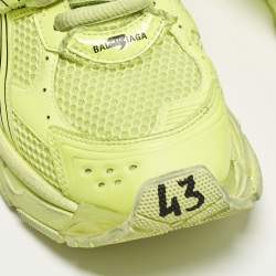 مملوكة مسبقًا Balenciaga Runner Size 43 Neon Green Faux Leather and Mesh Lace Up Sneakers