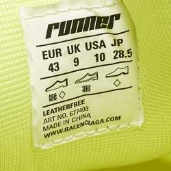مملوكة مسبقًا Balenciaga Runner Size 43 Neon Green Faux Leather and Mesh Lace Up Sneakers