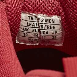 Pre Owned حذاء رياضي بالنسياغا ثلاثي النعل الشفاف مقاس 44 جلد صناعي وشبك دانتيل زهري