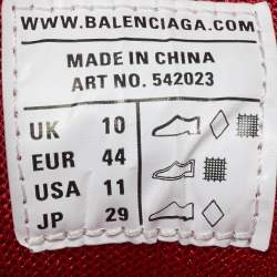 Pre Owned Balenciaga Track Size 44 Red Faux Leather and Mesh Lace Up Sneakers
