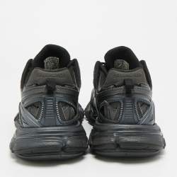 Pre Owned Balenciaga Track Size 42 Black Faux Leather and Mesh Lace Up Sneakers